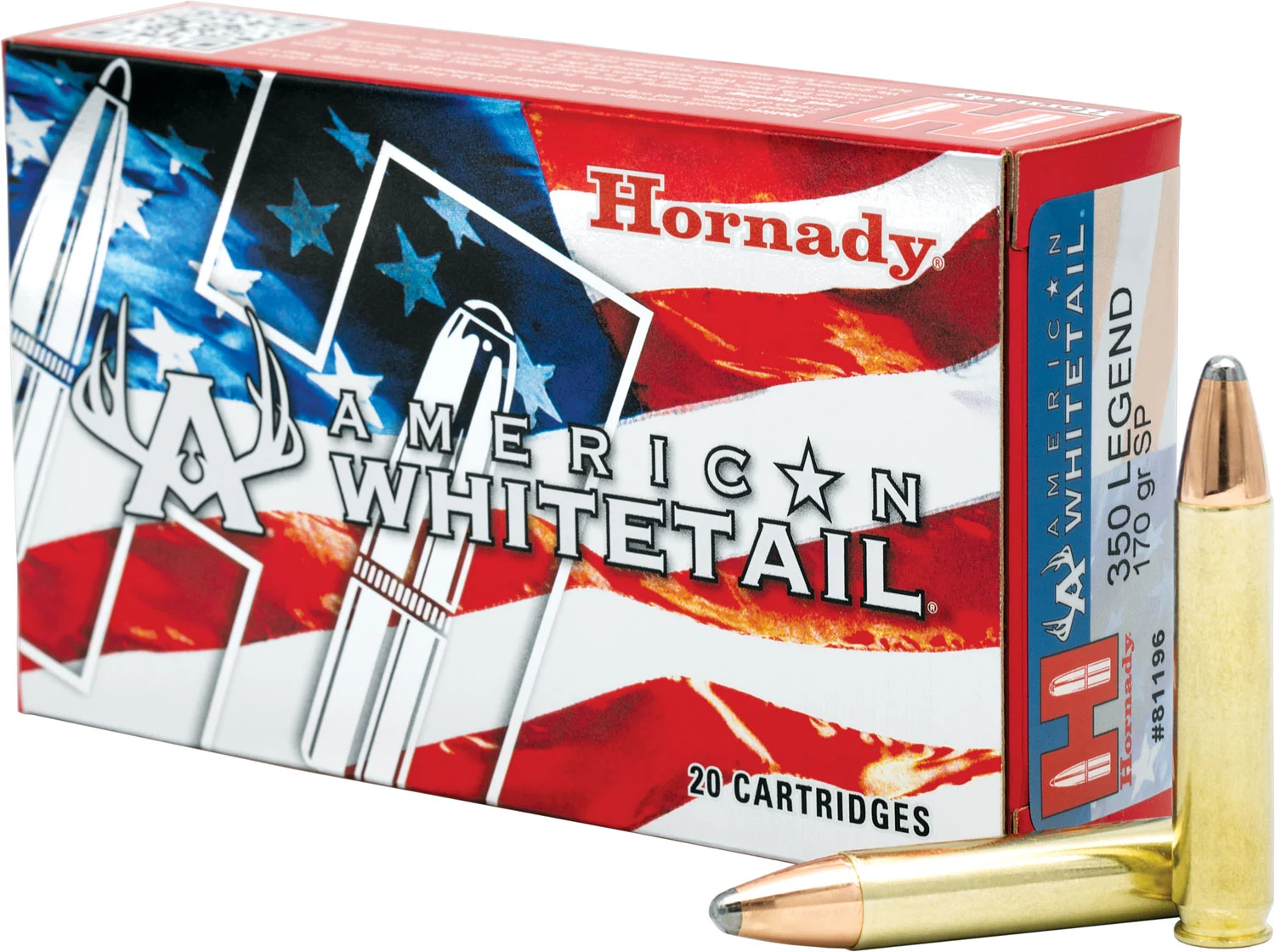 Hornady American Whitetail .350 Legend 170gr InterLock soft point ammunition 20 round box