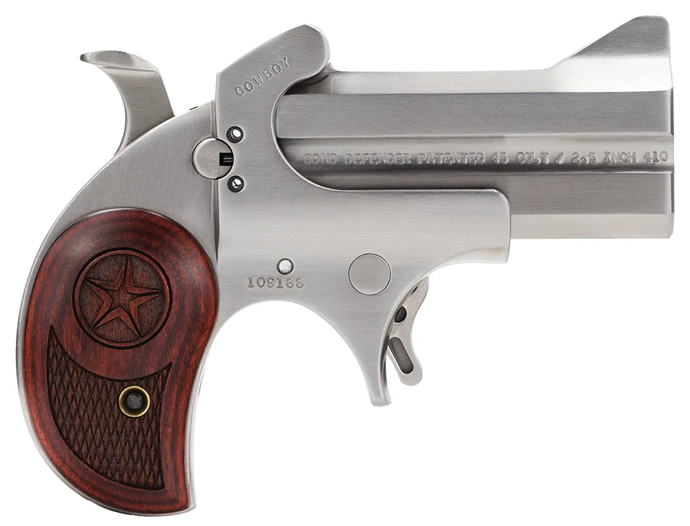 Bond Arms Cowboy Defender BACD45/410 stainless 3 inch .45 Colt .410 rosewood grips