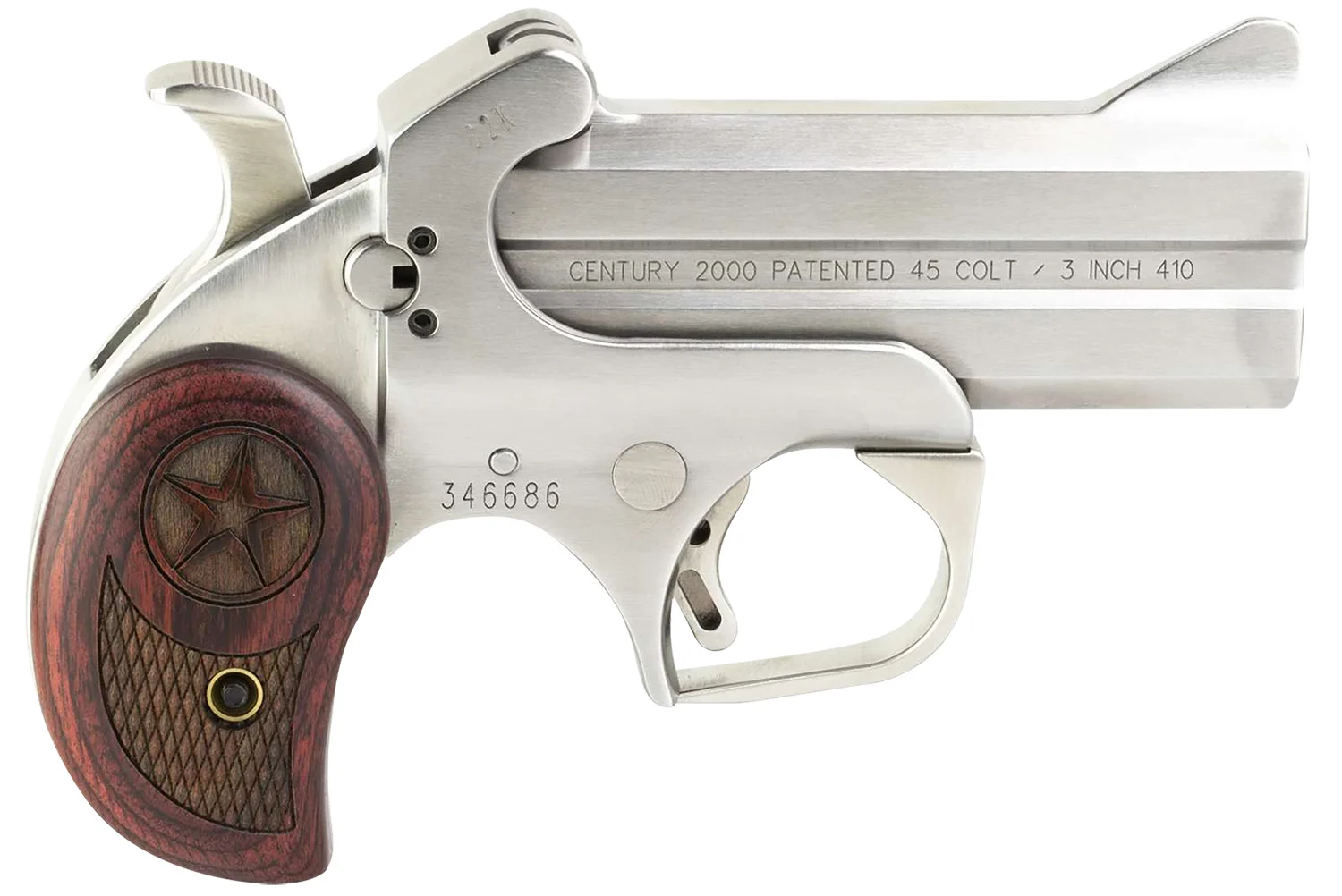 Bond Arms BAC2K Century 2000 derringer .45 Long Colt/.410 Gauge 3.5in stainless rosewood grips