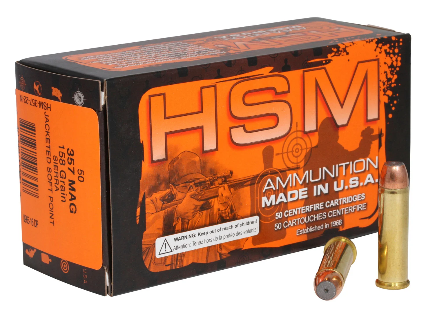 HSM .357 Magnum 158gr JSP – 50rd