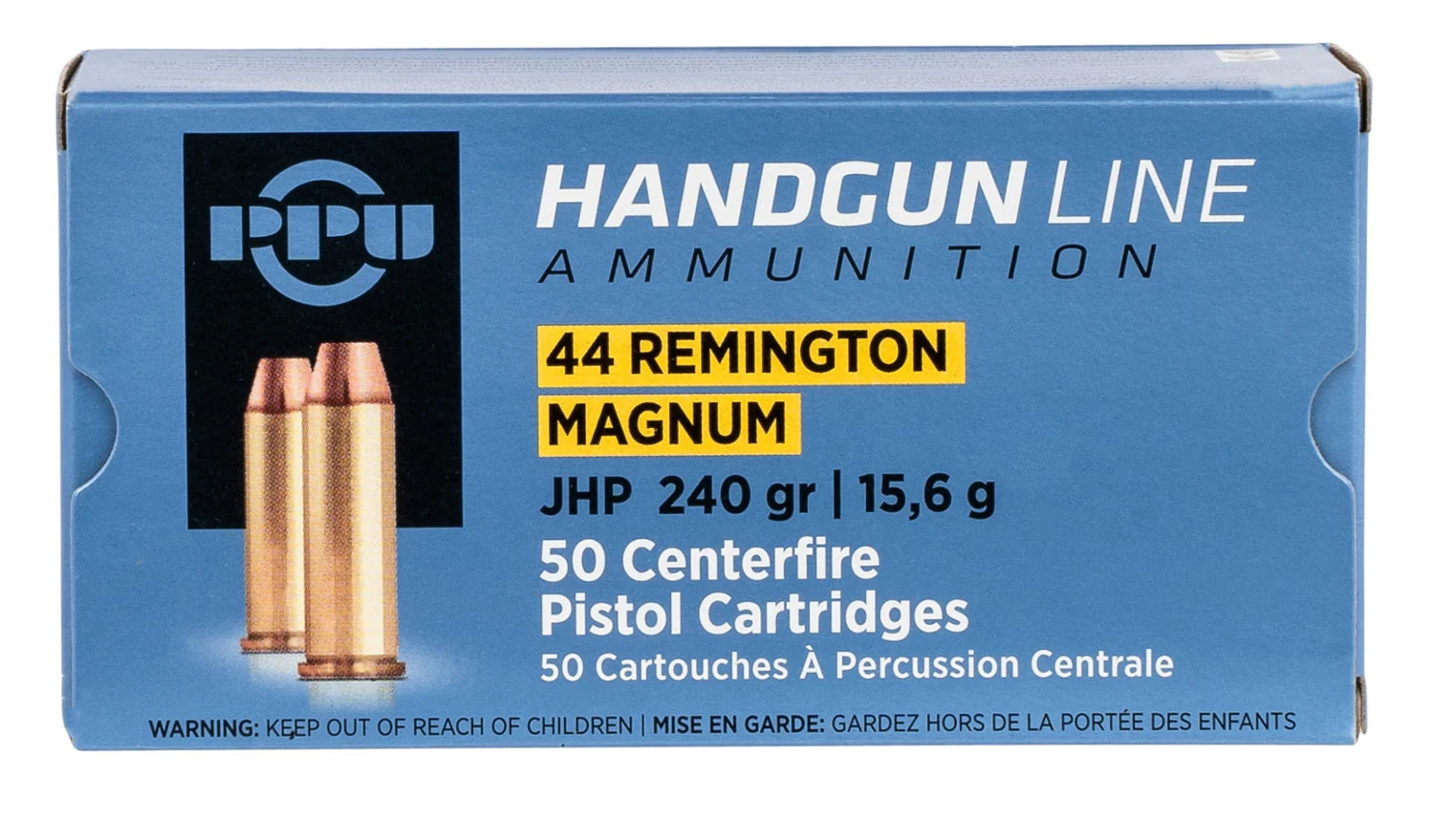 PPU .44 Magnum 240gr JHP Brass – 50rd