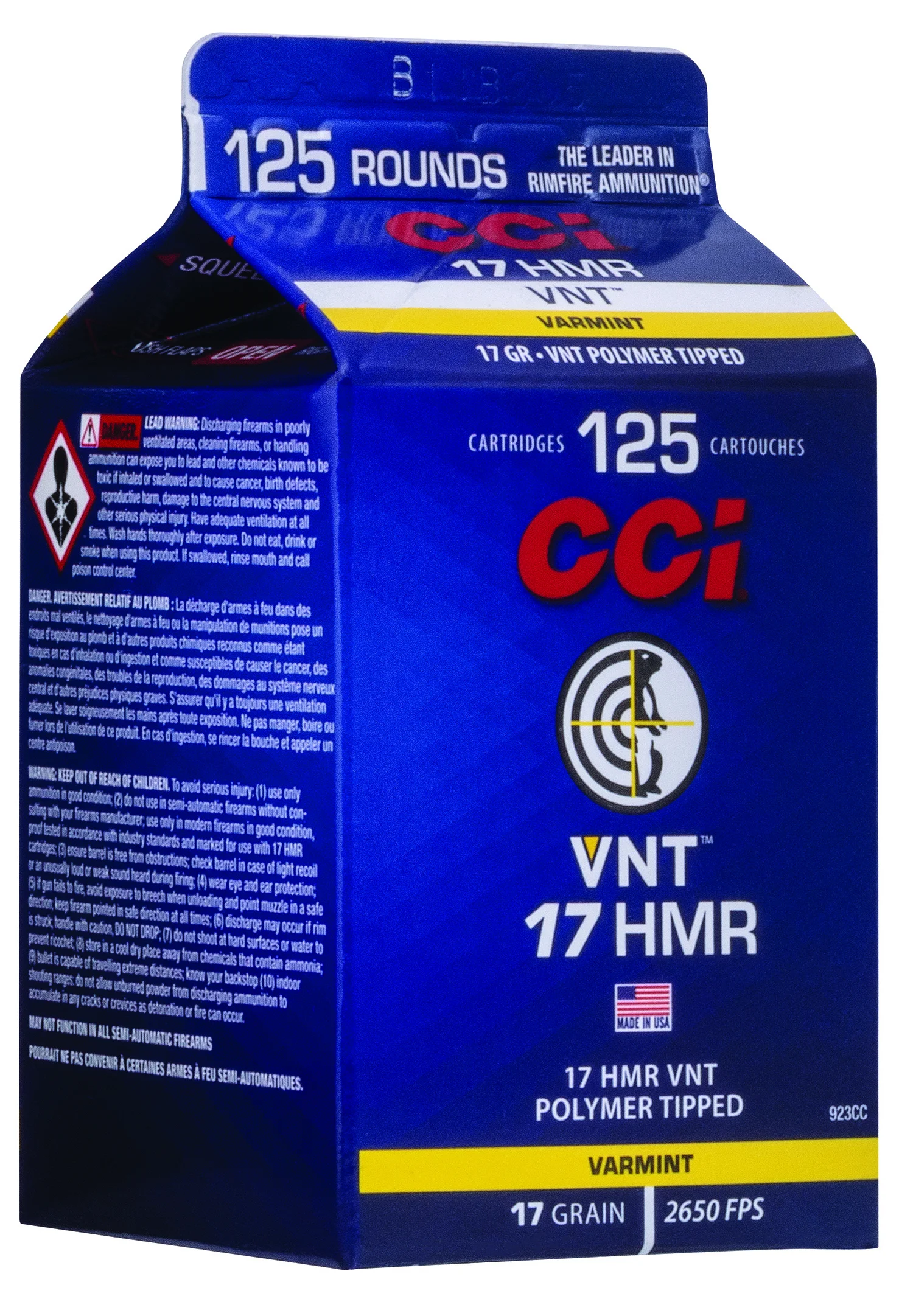 CCI Ammunition .17 HMR 17gr Brass – 125rd