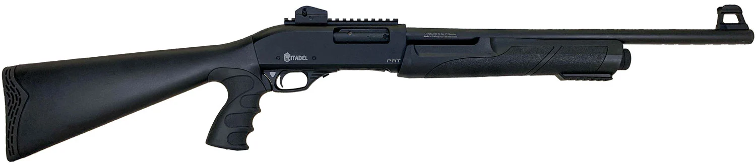 Citadel Force PAT Pump 12 Gauge 20 inch matte black shotgun with synthetic pistol-grip stock