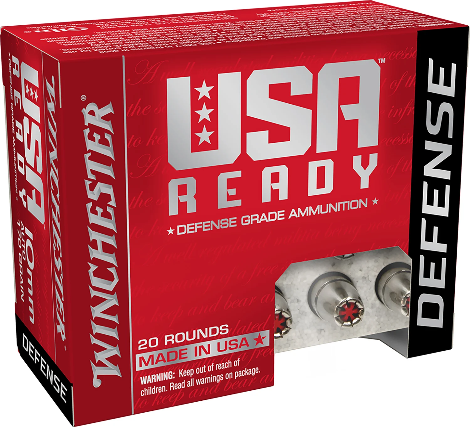 Winchester USA Ready 10mm 170gr Hex‑Vent Hollow Point 20rd box