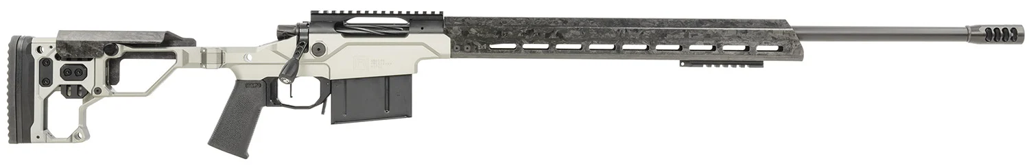 Christensen Arms 8010307100 Modern Precision 6mm Creedmoor 24" Threaded Carbon Fiber Barrel 5+1, Black Nitride Finish, Tungsten Anodized Folding Stock, Polymer Grip
