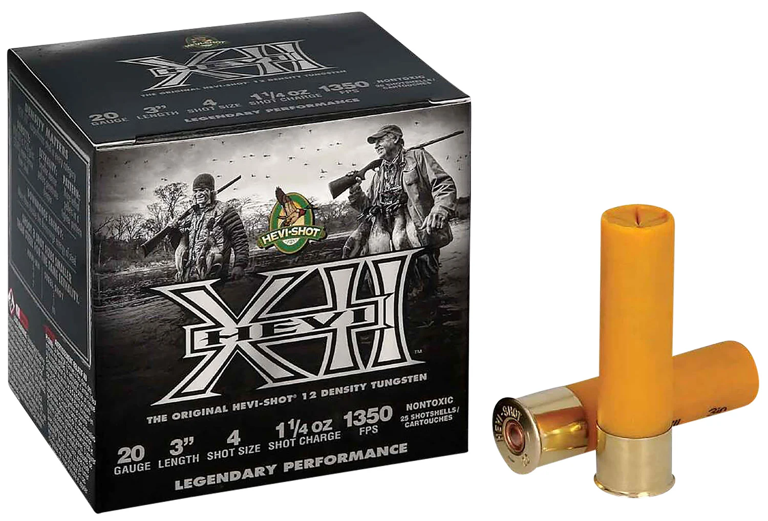 HEVI-Shot HS53204 HEVI-XII 20Gauge 3" 1 1/4oz Tungsten 4Shot 25 Per Box/10 Case