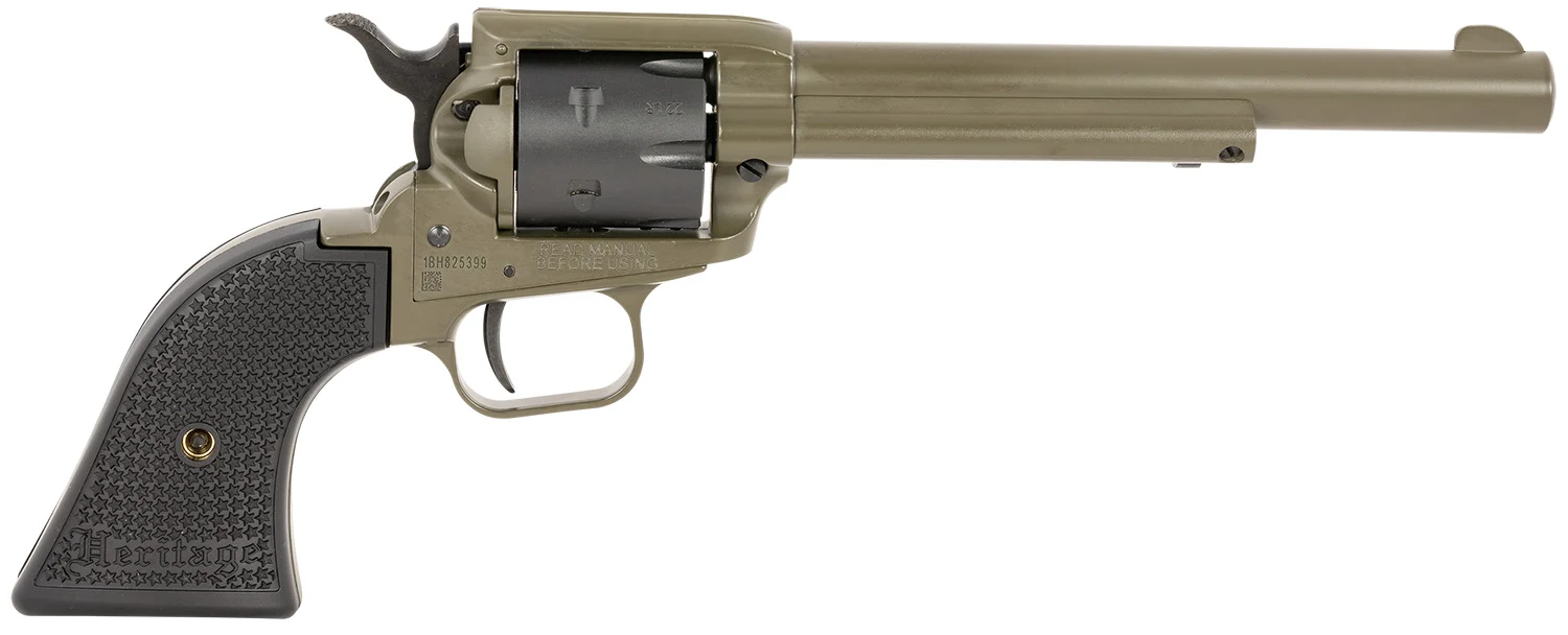 Heritage Rough Rider RR22T6 .22 LR revolver OD Green Cerakote with black accents and black Star Polymer grips