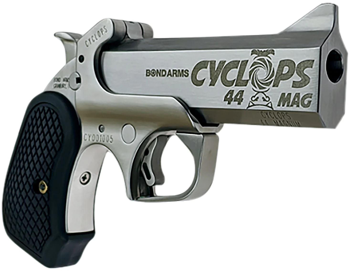 Bond Arms Cyclops Satin Package 4.25in handgun with leather holster