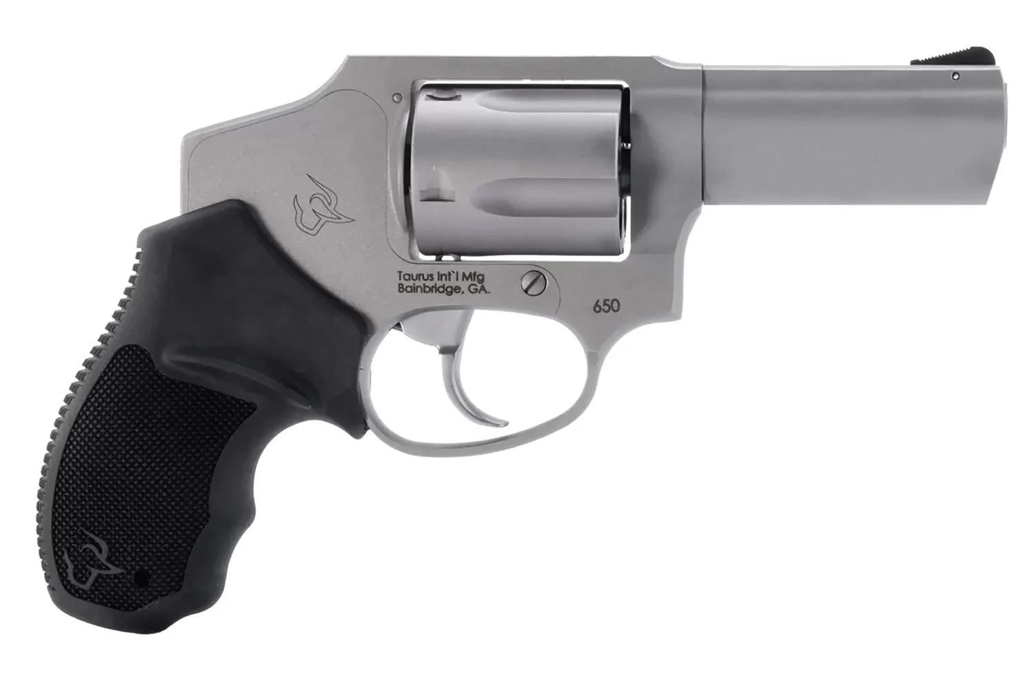 Taurus 2-650139 650 Small 357 Mag 38/Special +P 5 Shot 3" Stainless Steel Barrel, Cylinder & Frame, Black Rubber Grip, Transfer Bar Safety, Concealed Hammer