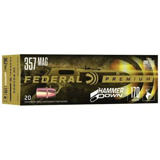 Federal HammerDown .357 Magnum 170 gr 20rd box - nickel-plated cases, lever-action optimized