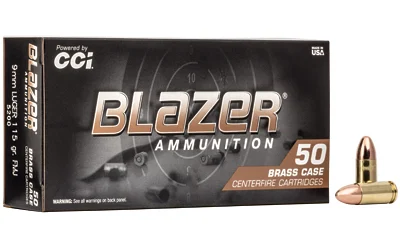 CCI Blazer Brass 9mm Luger 115gr FMJ 50-round box