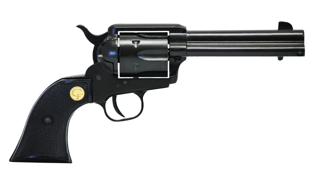 Chiappa 1873 SAA .22 LR 4.75 inch 6-shot revolver with black synthetic grips