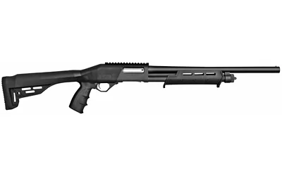 JTS X12PT 12 Gauge pump action shotgun with 18.56 inch barrel and black synthetic stock