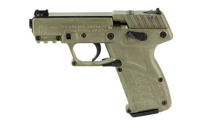 Kel-Tec P17 .22 LR pistol in OD Green with threaded barrel and 10-round magazine