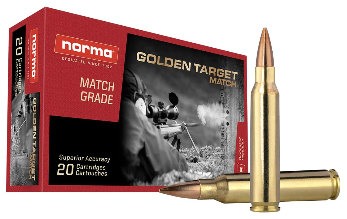 Norma Golden Target Match .223 Rem 69 gr BTHP ammunition 20 rounds box