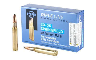 PPU 30-06 Springfield 180gr Soft Point ammunition 20rd box