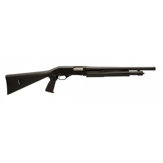 Stevens 320 Security 20ga 18.5-inch barrel matte blued shotgun with black synthetic pistol grip