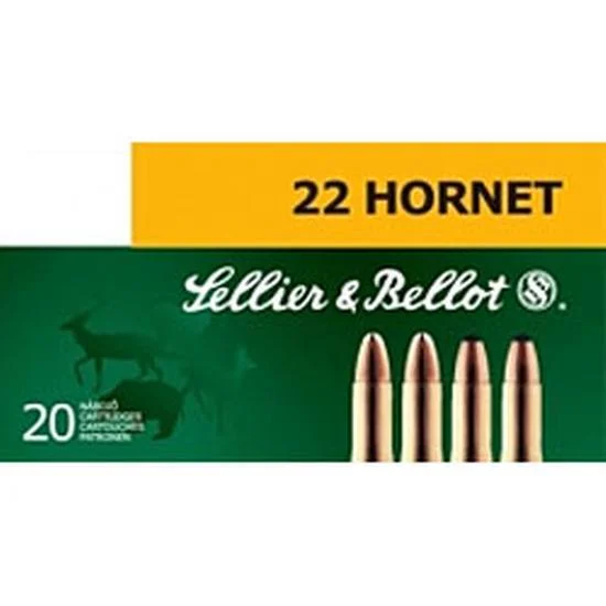 Sellier & Bellot .22 Hornet 45 gr FMJ 20rd box ammunition