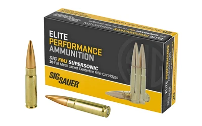Sig Sauer Elite Ball .300 Blackout 125gr FMJ 20-round box, brass-cased ammunition