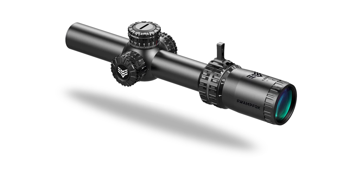 Swampfox Arrowhead LPVO Series Rifle Scope 1-8x24 30mm SFP IR Red MIL Black