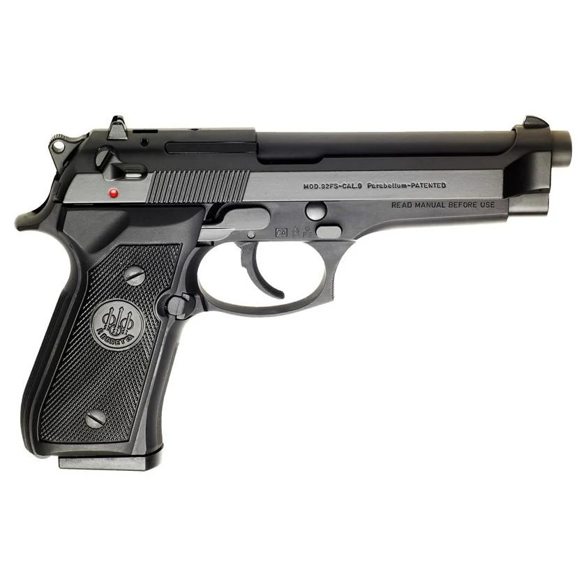 Beretta M9 Commercial 9mm Luger pistol, 4.9 inch barrel, black finish, three 15-round magazines