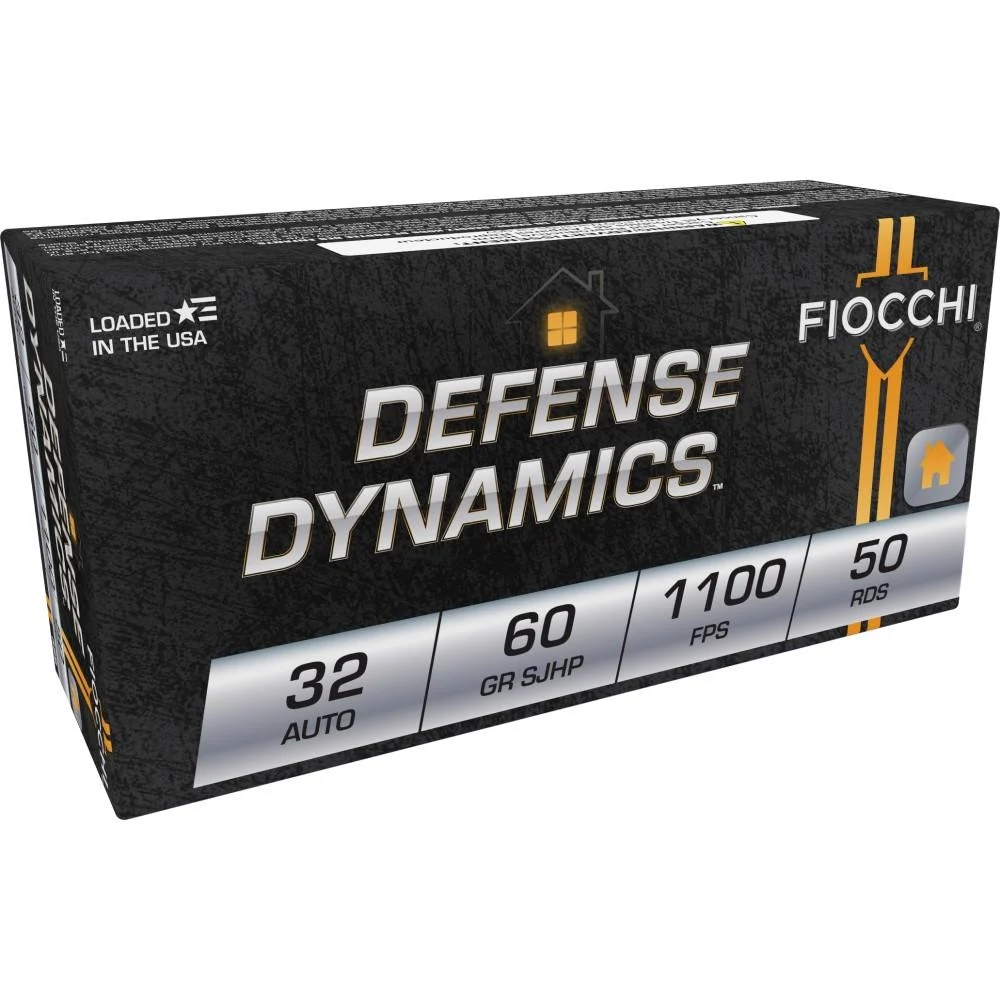 Fiocchi Pistol Shooting Dynamics .32 ACP 60 gr JHP 50/box - product box image