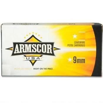 Armscor 9mm 147gr FMJ ammunition - box of 50 rounds