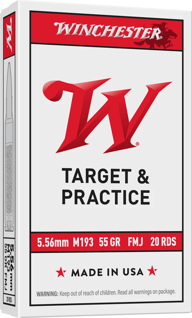 Winchester USA White Box 5.56 NATO 55 grain FMJ 20rd box