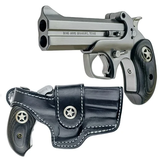 Bond Arms Ranger II derringer .45 Colt/.410 4.25 in stainless with black ash Texas star grips