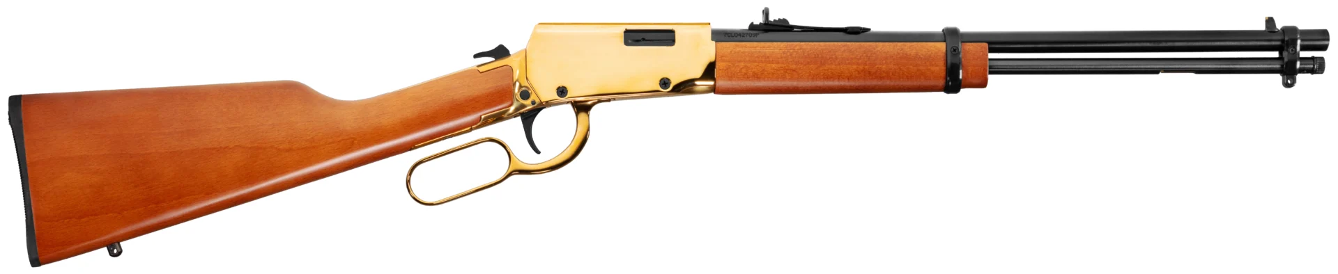 Rossi Rio Bravo 22 LR 18 inch lever action rifle gold receiver hardwood stock
